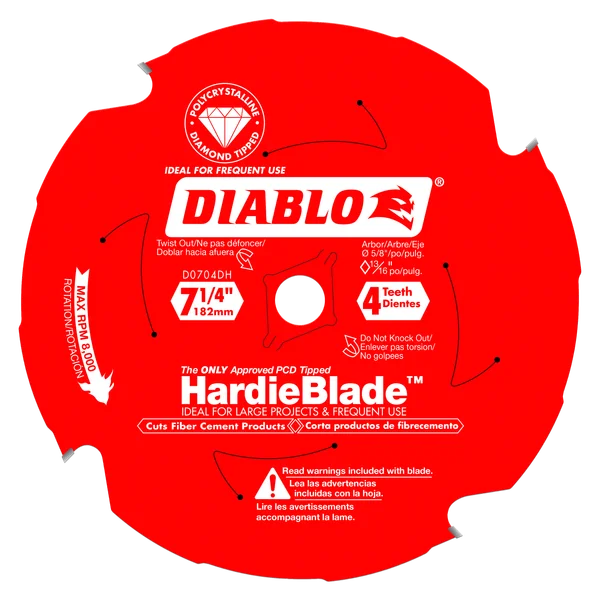 D0704DH 7-1/4" x 4-Teeth HardieBlade™ Saw Blade for Fiber Cement