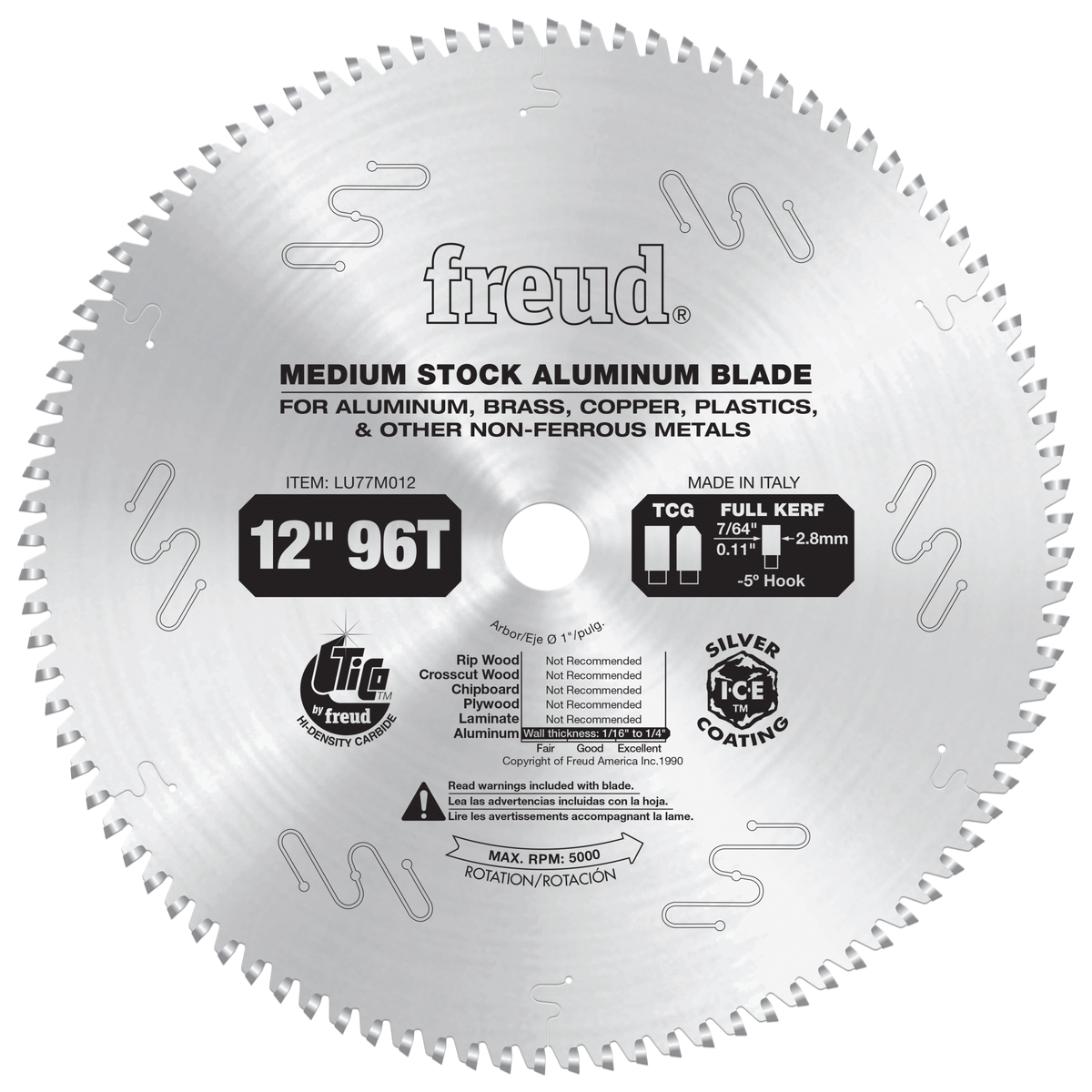 LU77M012 12" Medium Stock Aluminum Blade