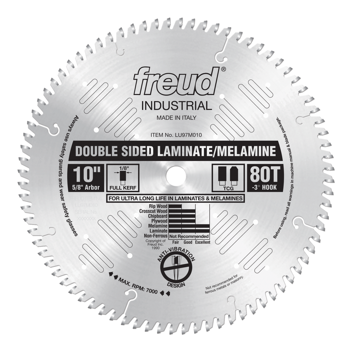 LU97M010 10" Double Sided Laminate/Melamine Blade