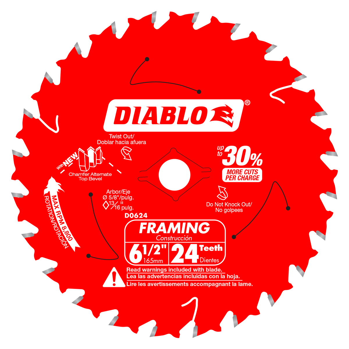 D0624X 6-1/2 in. 24-Tooth Framing Saw Blade