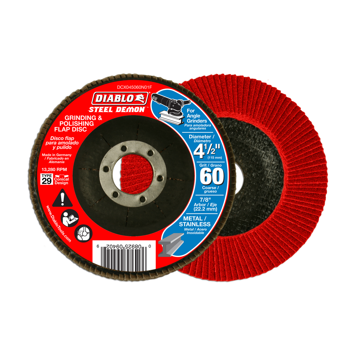 DCX045060N01F   Flap Discs 4-1/2" x 60G   T29