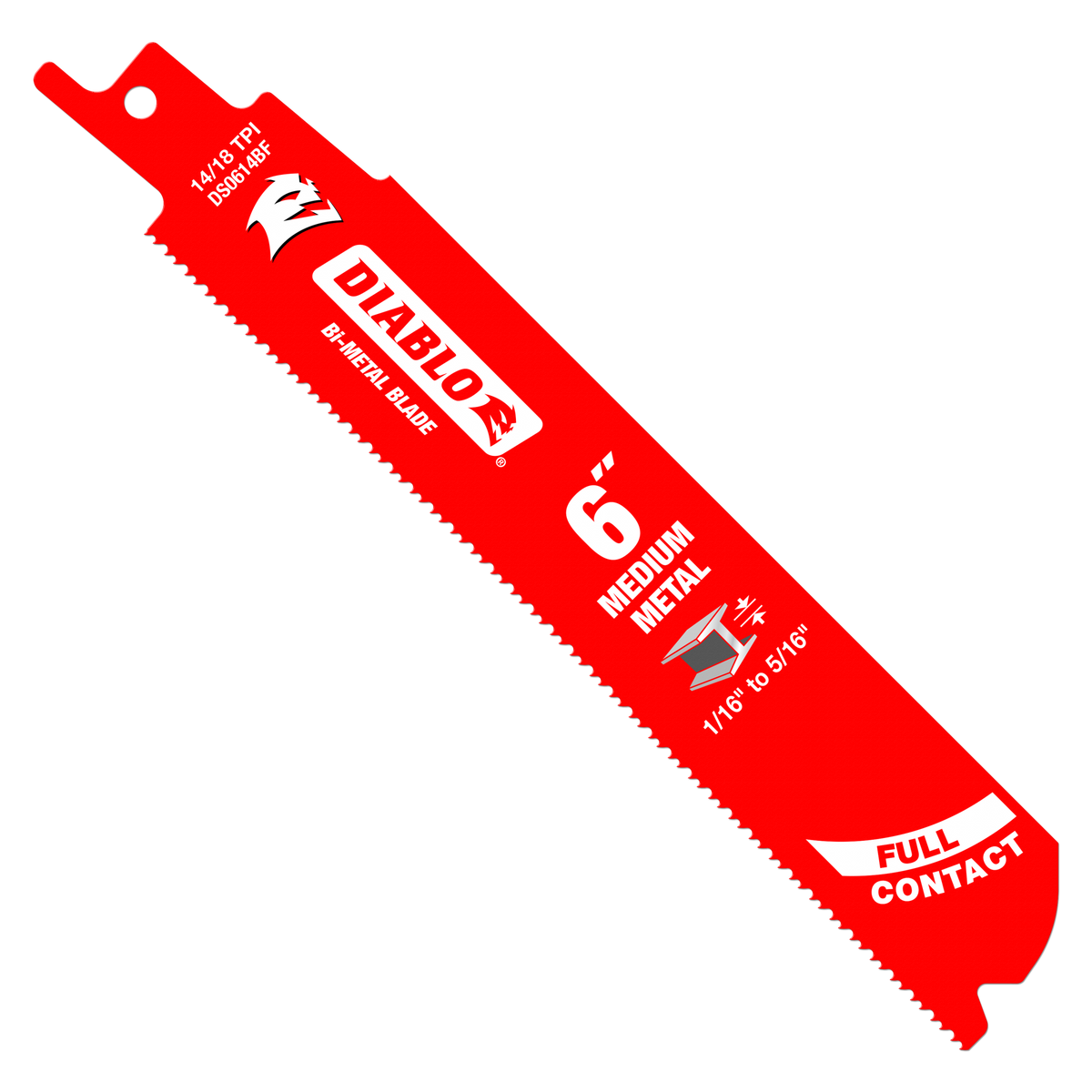 DS0614BF5 6" 14/18TPI Bi-Metal Reciprocating Saw Blades for Medium Metal (5-Pack)