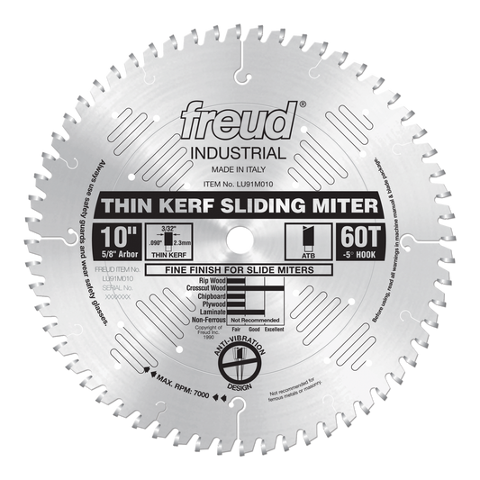 LU91M010   10" Thin Kerf Sliding Compound Miter Saw Blade